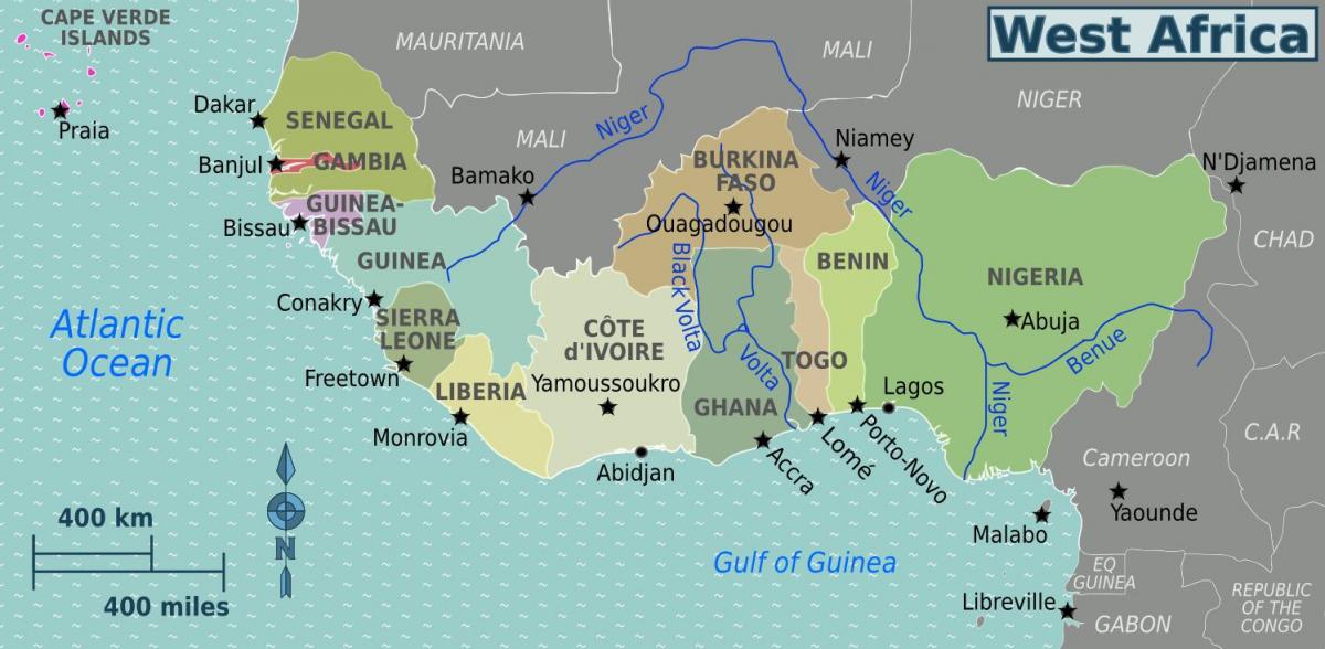 Carte du ghana en afrique de l'ouest