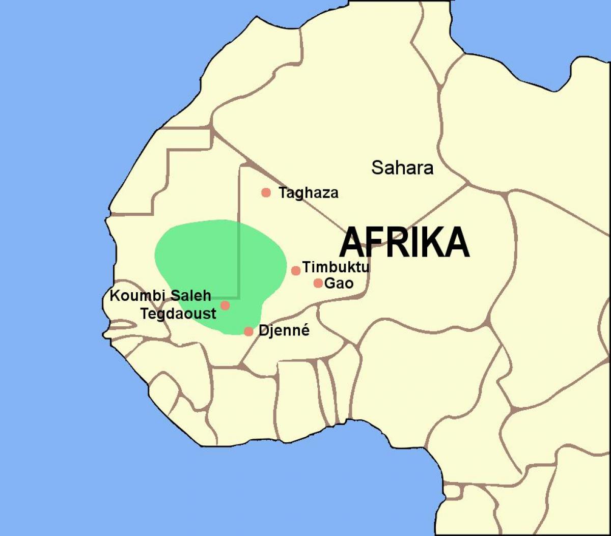 Carte de l'empire du ghana