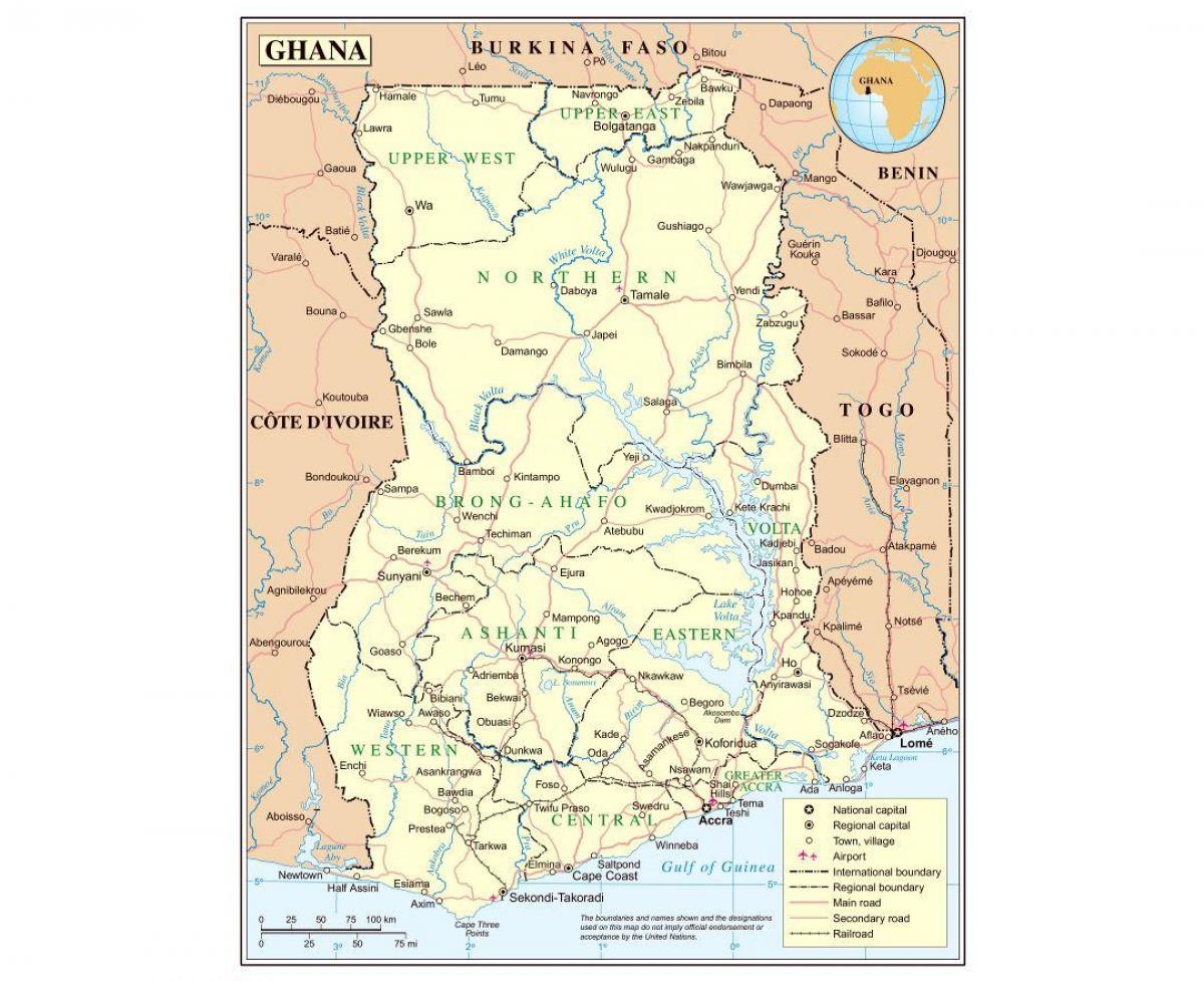 carte administrative du ghana