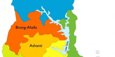 Carte du ghana montrant les régions