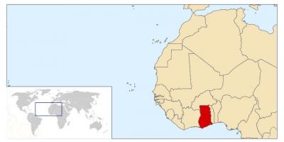 Le Ghana emplacement sur la carte du monde